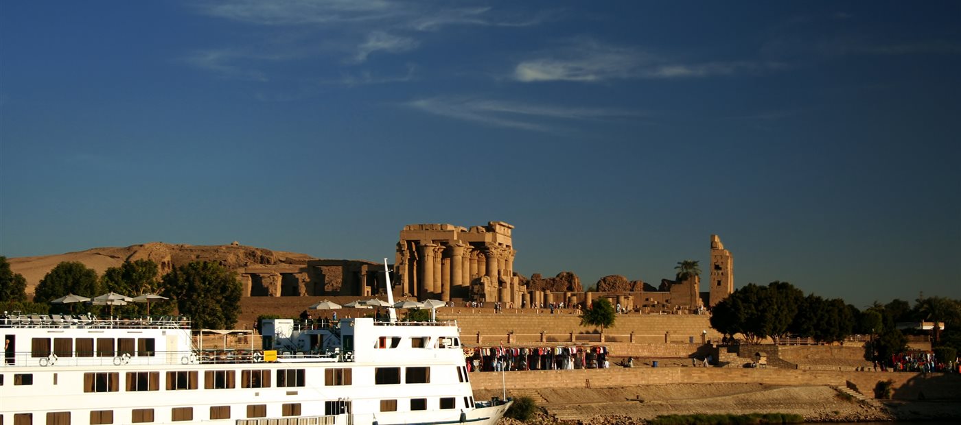 River cruise ships on the Nile at Kom Ombo, Egypt &mdash; African river cruise line vessels